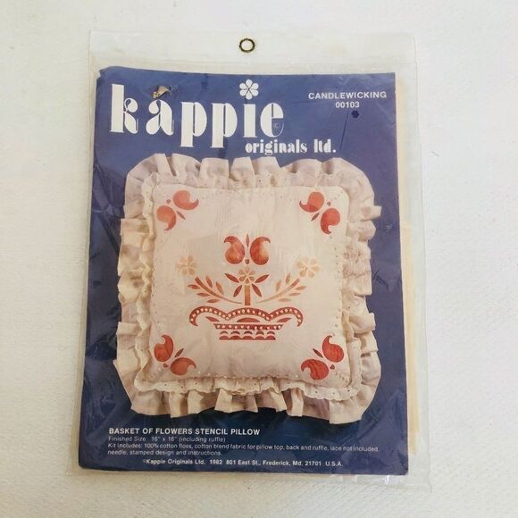 Kappie Originals Pillow Basket of Flowers Stencil - Picture 1 of 3